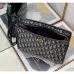 Dior Unisex CD Medium 30 Montaigne Pouch Blue Dior Oblique Jacquard – Bild 9