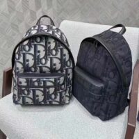 Dior Unisex CD Rider Backpack Beige Black Maxi Dior Oblique Jacquard (4)