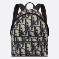 Dior Unisex CD Rider Backpack Beige Black Maxi Dior Oblique Jacquard (4)