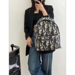 Dior Unisex CD Rider Backpack Beige Black Maxi Dior Oblique Jacquard - immagine 7