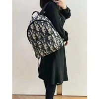 Dior Unisex CD Rider Backpack Beige Black Maxi Dior Oblique Jacquard (4)