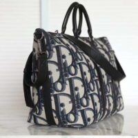 Dior Unisex CD Weekend 40 Bag Beige Black Maxi Dior Oblique Jacquard (2)