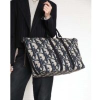 Dior Unisex CD Weekend 40 Bag Beige Black Maxi Dior Oblique Jacquard (2)