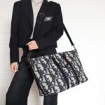 Dior Unisex CD Weekend 40 Bag Beige Black Maxi Dior Oblique Jacquard - Bild 17