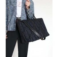 Dior Unisex CD Weekend 40 Bag Black Maxi Dior Oblique Jacquard (4)