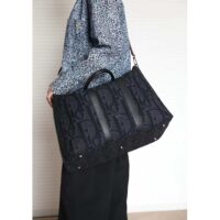 Dior Unisex CD Weekend 40 Bag Black Maxi Dior Oblique Jacquard (4)