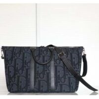 Dior Unisex CD Weekend 40 Bag Black Maxi Dior Oblique Jacquard (4)