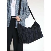 Dior Unisex CD Weekend 40 Bag Black Maxi Dior Oblique Jacquard (4)