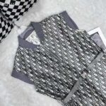 Dior Women CD Belted Dress Gray Technical Taffeta Jacquard Dior Oblique Motif Reference: 417R92A2970_X8854 - Imagen 5