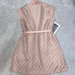 Dior Women CD Belted Dress Melocoton Pink Technical Taffeta Jacquard Dior Oblique Motif Reference: 417R92A2970_X1245 - Imagen 3