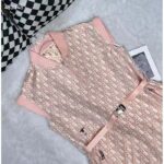 Dior Women CD Belted Dress Melocoton Pink Technical Taffeta Jacquard Dior Oblique Motif Reference: 417R92A2970_X1245 - Imagen 5