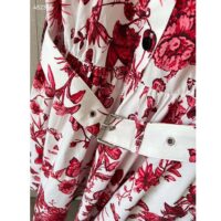 Dior Women CD Belted Shirt Dress White Cotton Silk Poplin Red Toile De Jouy Mexico Motif Reference 417R89A3676_X3810 (1)