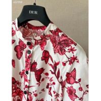 Dior Women CD Belted Shirt Dress White Cotton Silk Poplin Red Toile De Jouy Mexico Motif Reference 417R89A3676_X3810 (1)