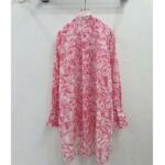 Dior Women CD Blouse Melocoton Pink Cotton Voile with Allover Butterfly Motif - Imagen 3