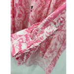Dior Women CD Blouse Melocoton Pink Cotton Voile with Allover Butterfly Motif - Imagen 7