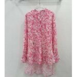 Dior Women CD Blouse Melocoton Pink Cotton Voile with Allover Butterfly Motif - Imagen 2