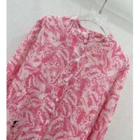 Dior Women CD Blouse Melocoton Pink Cotton Voile with Allover Butterfly Motif (6)