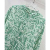 Dior Women CD Blouse Melocoton Sea Green Cotton Voile with Allover Butterfly Motif (6)