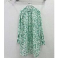 Dior Women CD Blouse Melocoton Sea Green Cotton Voile with Allover Butterfly Motif (6)