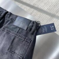 Dior Women CD Cappenter Jeans Black Cotton Twill Laser-Faded Vintage Effect Heavy-Weight Denim (6)