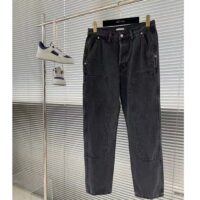 Dior Women CD Cappenter Jeans Black Cotton Twill Laser-Faded Vintage Effect Heavy-Weight Denim (6)