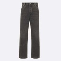 Dior Women CD Cappenter Jeans Black Cotton Twill Laser-Faded Vintage Effect Heavy-Weight Denim (6)