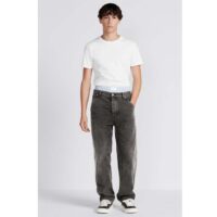 Dior Women CD Cappenter Jeans Black Cotton Twill Laser-Faded Vintage Effect Heavy-Weight Denim (6)