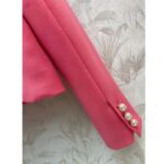 Dior Women CD Cropped Jacket Passion Pink Wool Silk Long Sleeves – Image 9