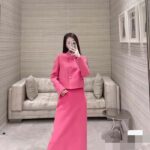 Dior Women CD Cropped Jacket Passion Pink Wool Silk Long Sleeves – Image 13