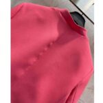 Dior Women CD Cropped Jacket Passion Pink Wool Silk Long Sleeves – Image 6