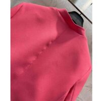 Dior Women CD Cropped Jacket Passion Pink Wool Silk Long Sleeves (9)