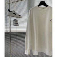 Dior Women CD Diamond Oversized Sweatshirt White Organic Cotton Fleece (7)