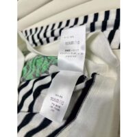 Dior Women CD Dior Marinière Sweater Navy Blue White Linen Cashmere Silk Knit Green Dragon Motif (5)