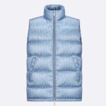 Dior Donna CD Dior Oblique Down Vest Jacquard Tecnico Blu