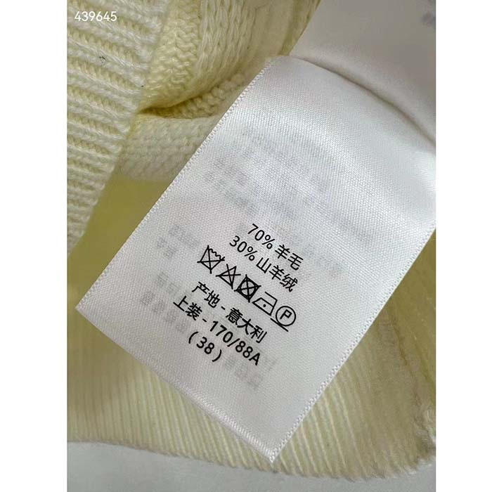 Dior Women CD Dioralps Vest White Wool Cashmere Knit Three-Tone Butterfly Motif Reference 414G19AM124_X0878 (1)