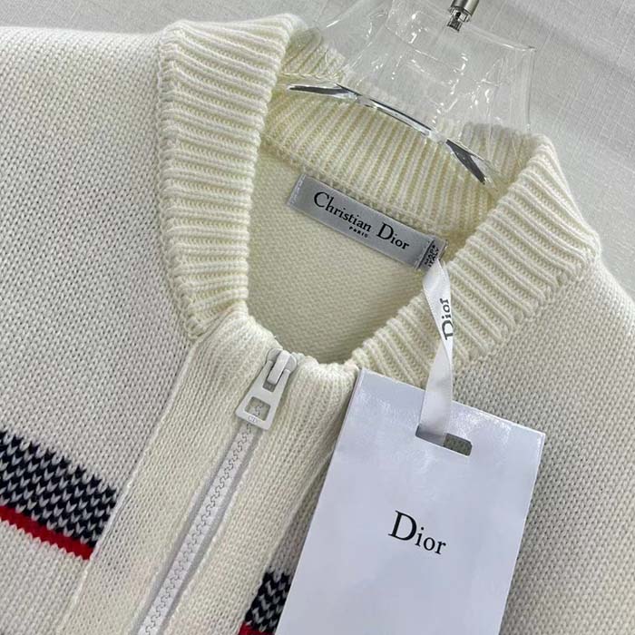 Dior Women CD Dioralps Vest White Wool Cashmere Knit Three-Tone Butterfly Motif Reference 414G19AM124_X0878 (7)