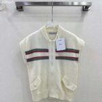 Dior Men CD Dioralps Vest White Wool Cashmere Knit Three-Tone Butterfly Motif Reference: 414G19AM124_X0878 - Image 2