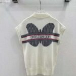 Dior Men CD Dioralps Vest White Wool Cashmere Knit Three-Tone Butterfly Motif Reference: 414G19AM124_X0878 - Image 3