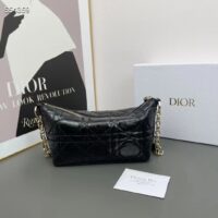 Dior Women CD Diorstar Hobo Bag Chain Black Macrocannage Crinkled Calfskin Reference S3202UNIO_M900 (9)