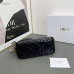 Dior Women CD Diorstar Hobo Bag Chain Black Macrocannage Crinkled Calfskin Reference: S3202UNIO_M900 - Image 8