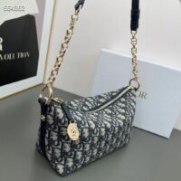 Dior Women CD Diorstar Hobo Bag Chain Blue Dior Oblique Jacquard Reference S3202UTZQ_M928 (2)