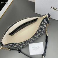 Dior Women CD Diorstar Hobo Bag Chain Blue Dior Oblique Jacquard Reference S3202UTZQ_M928 (2)