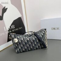 Dior Women CD Diorstar Hobo Bag Chain Blue Dior Oblique Jacquard Reference S3202UTZQ_M928 (2)