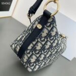 Dior Women CD Diorstar Hobo Bag Chain Blue Dior Oblique Jacquard Reference: S3202UTZQ_M928 - Image 8