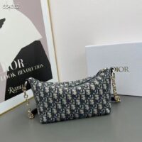 Dior Women CD Diorstar Hobo Bag Chain Blue Dior Oblique Jacquard Reference S3202UTZQ_M928 (2)