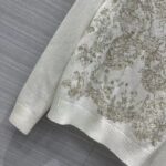 Dior Men CD Embroidered Sweater Gold-Tone White Cashmere Knit Butterfly Around the World Motif - Image 5