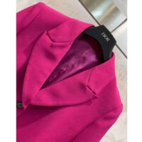 Dior Women CD Fitted Jacket Passion Pink Wool Silk Front Button Closure