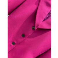 Dior Women CD Fitted Jacket Passion Pink Wool Silk Front Button Closure