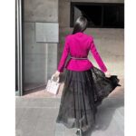 Dior Women CD Fitted Jacket Passion Pink Wool Silk Front Button Closure - immagine 13