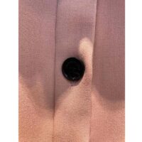 Dior Women CD Flared Belted Dress Melocoton Pink Wool Silk Couture Rounded Sleeves (6)